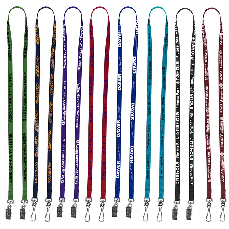 Dual Attachment Silkscreen Polyester Lanyard